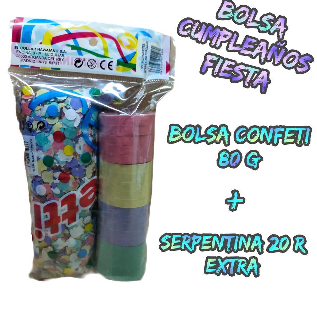 Pack Serpentina & Confetti - Confetti Ecológico - ElCollarHawaianoS.a®