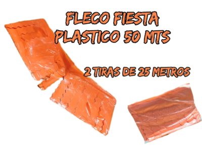 Fleco Plástico Naranja de 25 Metros- Adornos Fiestas- ElcollarhawaianoS.a®-