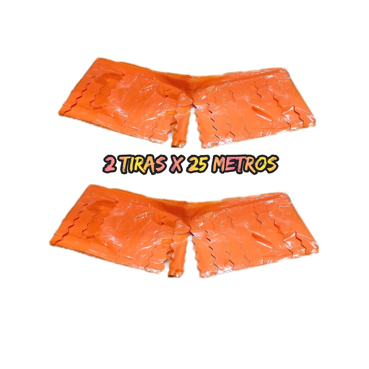 Fleco Plástico Naranja de 25 Metros- Adornos Fiestas- ElcollarhawaianoS.a®-