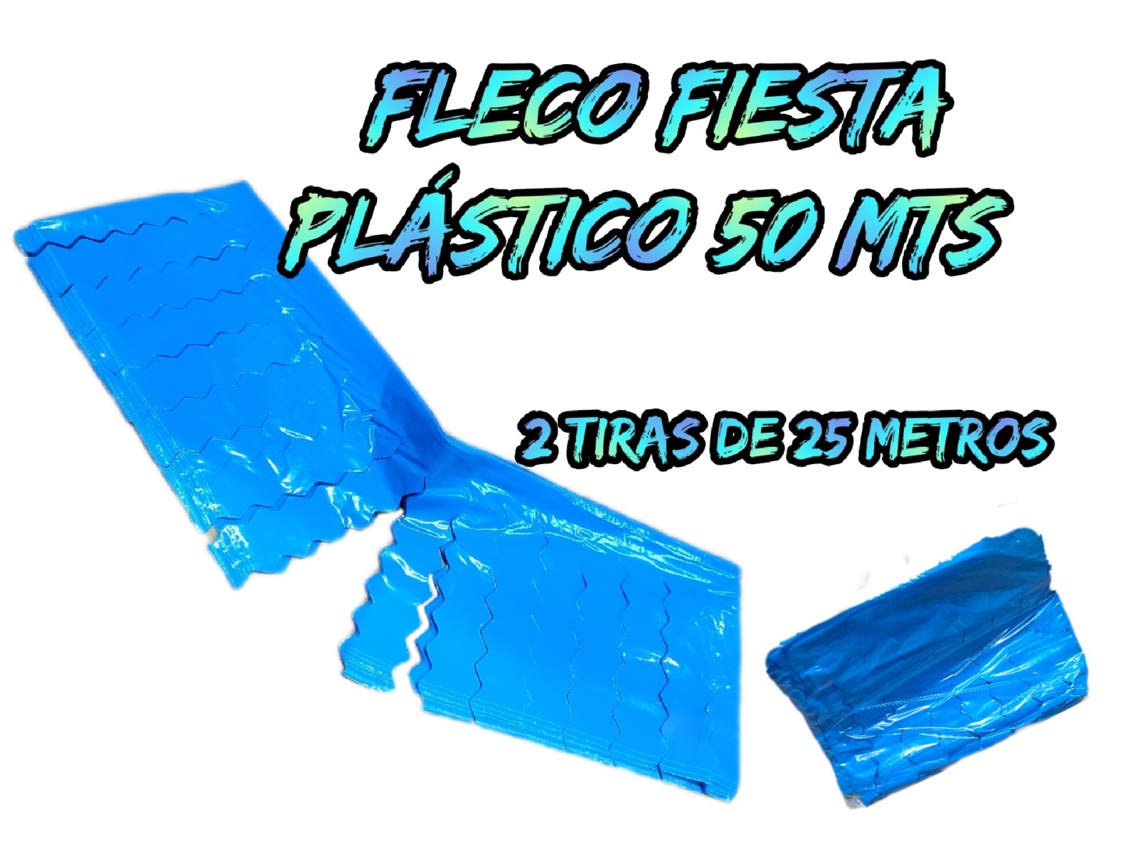 Fleco Plástico Azul de 25 Metros- Adornos Fiestas- ElcollarhawaianoS.a®-