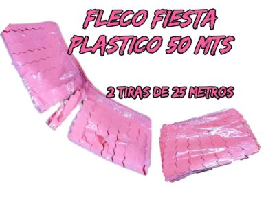 Fleco Plástico Rosa de 25 Metros- Adornos Fiestas- ElcollarhawaianoS.a®-