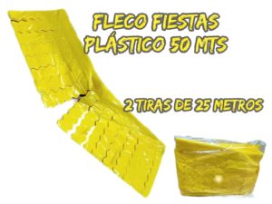 Fleco Plástico Amarillo 25 Metros- Adornos Fiestas- ElcollarhawaianoS.a®-
