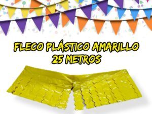 Fleco de Plástico Amarillo -25 Mts -Adornos Fiestas-EchS.a®